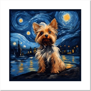 Yorkshire Terrier Starry Night Posters and Art